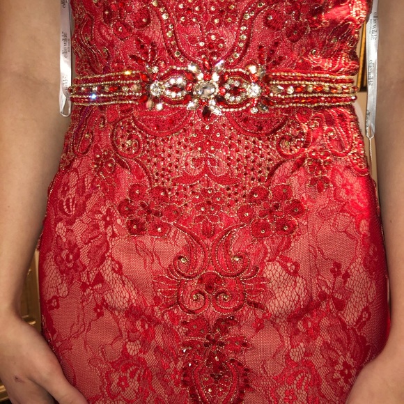 NWT Ellie Wilde size 2 red mermaid dress. - Picture 3 of 6